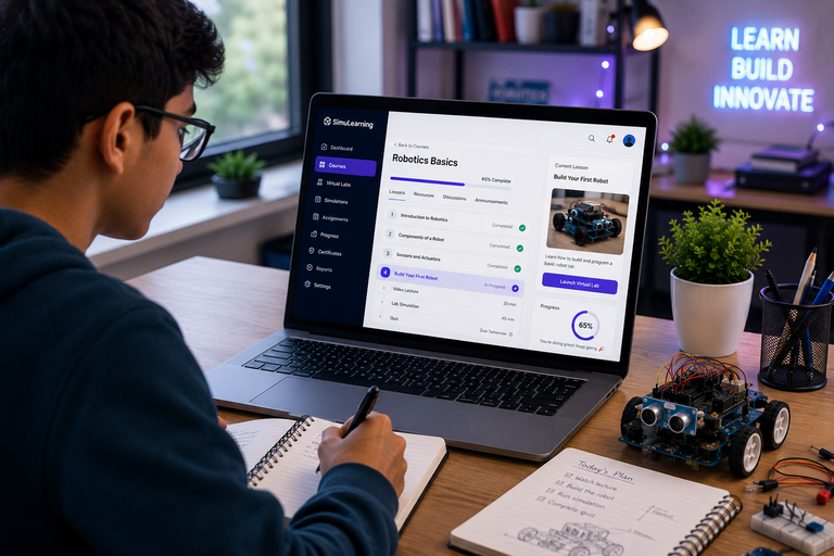 Students learning in smart classroom